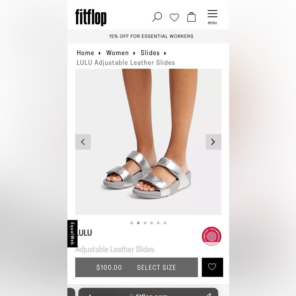 Fitflop silver lulu slides